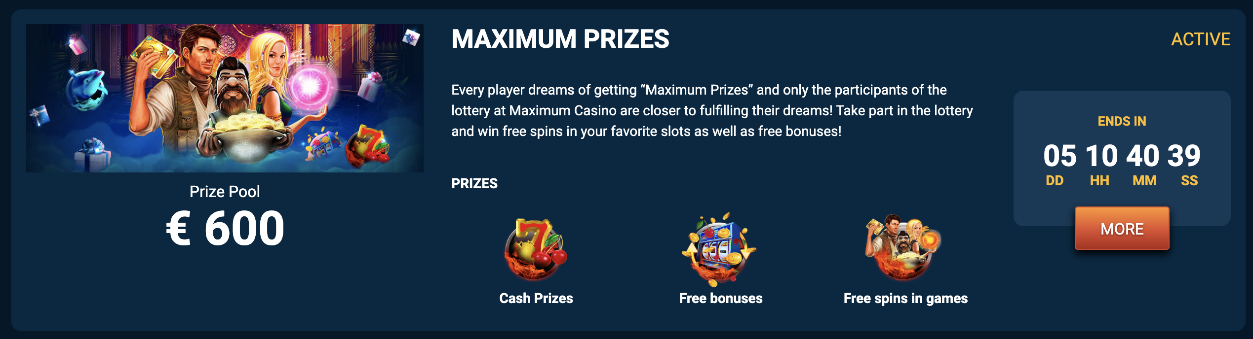 Lotteries at Maximum Casino